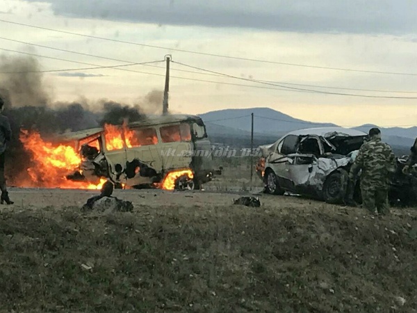 В Бурятии заживо сгорел водитель "УАЗа"