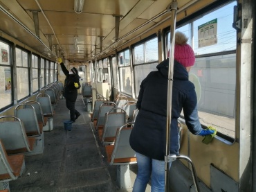 Улан-удэнские трамваи проходят дополнительную дезинфекцию