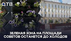 Зеленая зона на площади Советов останется до холодов