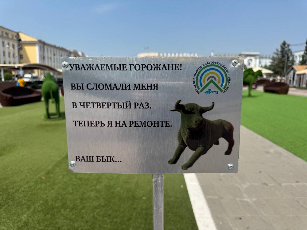 В Улан-Удэ из-за вандалов снова пострадали топиарии
